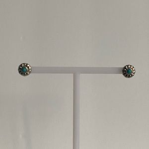 Silver and turquoise stud earrings